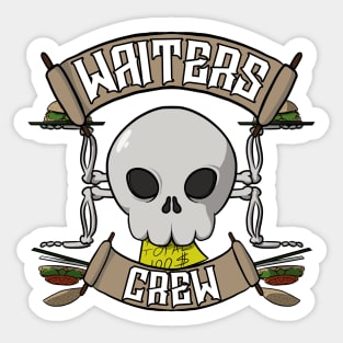 Waiters crew Jolly Roger pirate flag Sticker